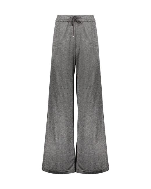 Herno Gray Wide-Leg Drawstring Trousers