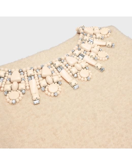 Céline Natural Embroidered Top