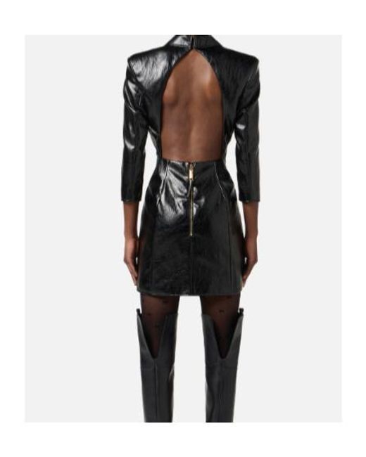 Elisabetta Franchi Black Twist-Detail Mini Dress