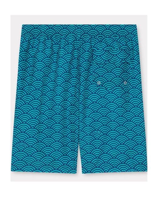 KENZO Blue Long Boardshort for men