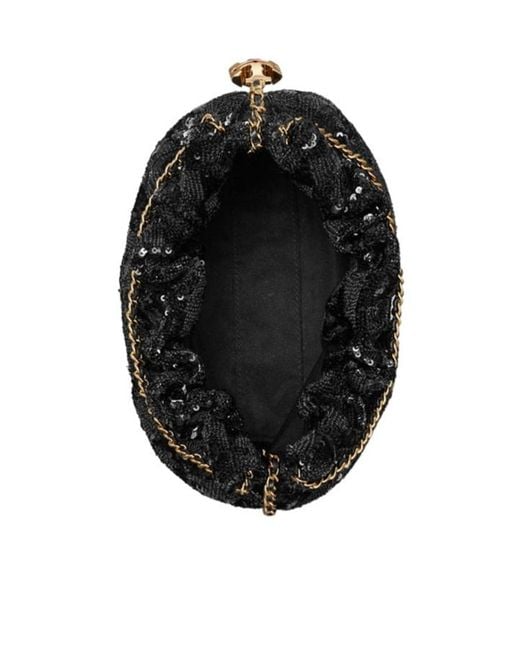 Tory Burch Black Fleming Sequin Mini Crossbody Bag