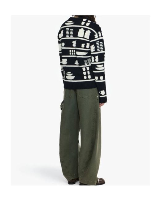 J.W. Anderson Black Jw Anderson All-Over Patterned Crewneck Jumper