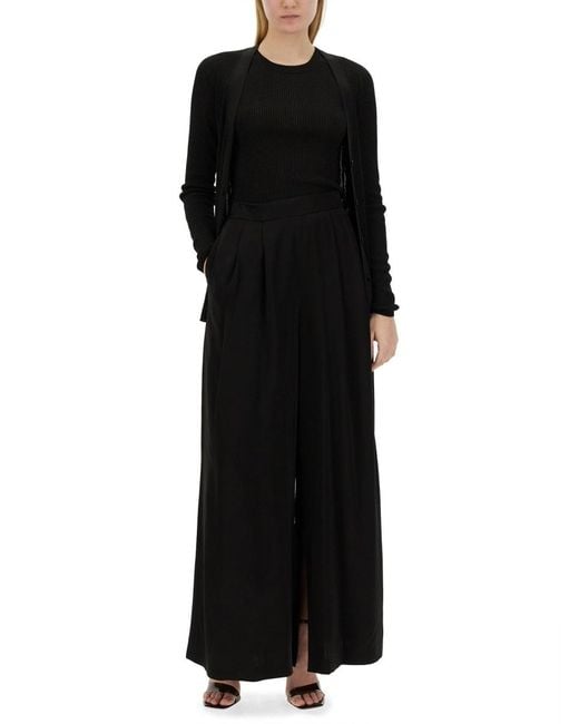 Fabiana Filippi Black Crewneck Ribbed Tank Top