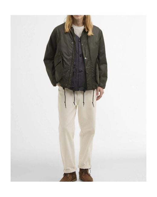Barbour Black Corduroy-Collar Zip-Fastening Jacket for men
