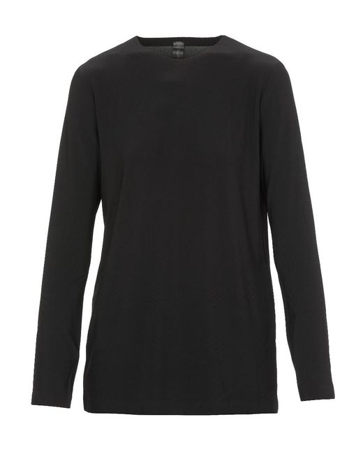 Norma Kamali Black Long-Sleeve Top