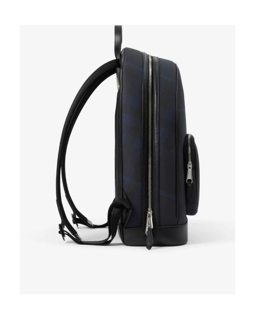 Burberry Blue Rocco Check-Print Backpack for men