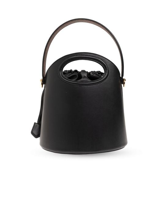 Etro Black Saturno Medium Drawstring Bucket Bag