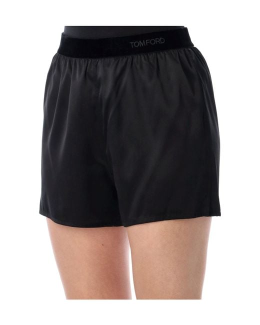 Tom Ford Blue Logo Waistband Shorts