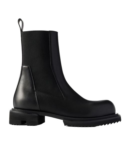 Rick Owens Black Beatle Gabe Leather Ankle Boots