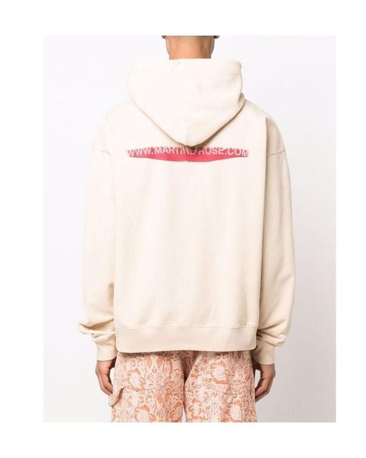 Martine Rose Pink Logo Print Drawstring Hoodie for men