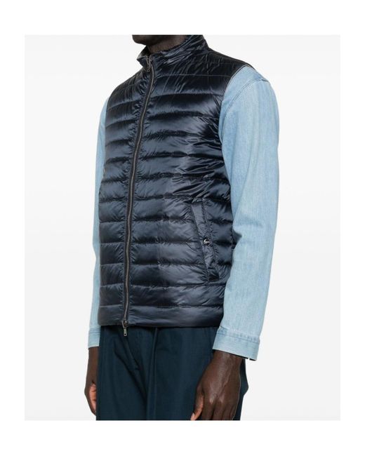 Herno Blue Zip-Up Reversible Gilet for men