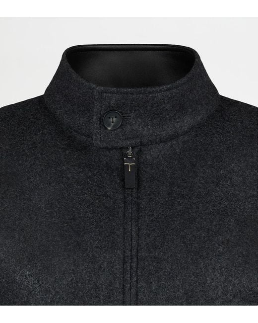 Tod's Blue Wool Bomber Jacket