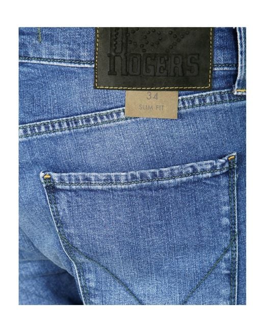 Roy Rogers Blue Logo-Patch Jeans for men