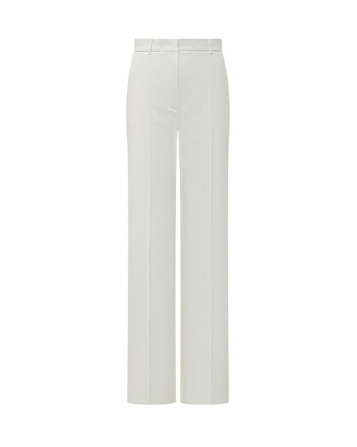Max Mara White Tailored Flat Front Pants