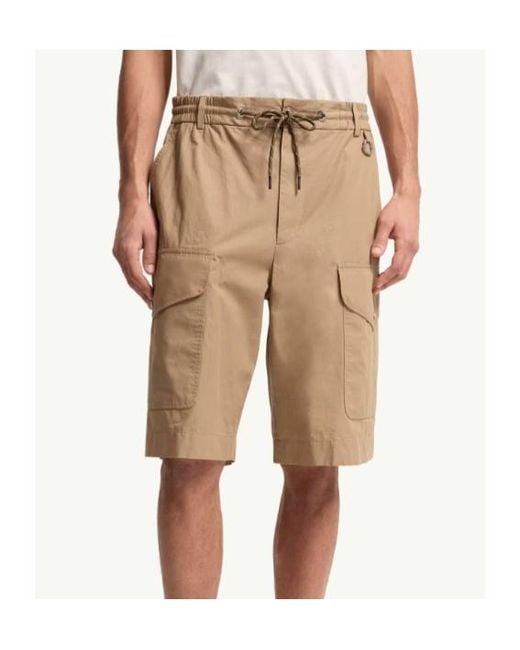 Moncler Natural Drawstring Cargo Shorts for men