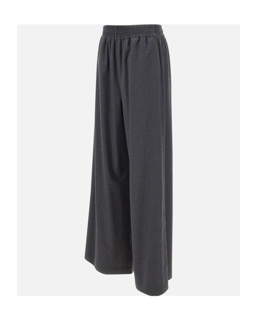 Fabiana Filippi Gray Flannel Wide-Leg Trousers