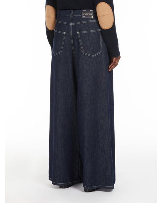 Max Mara Blue 'S Logo Patch Straight Leg Jeans