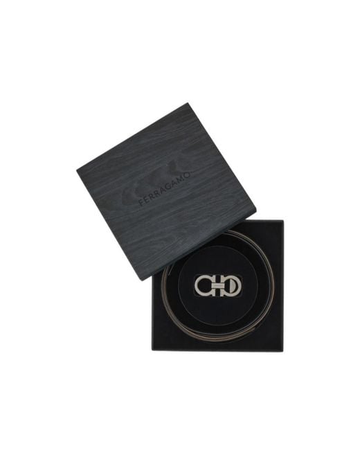 Ferragamo Black Ferragamo Reversible Belt Set for men
