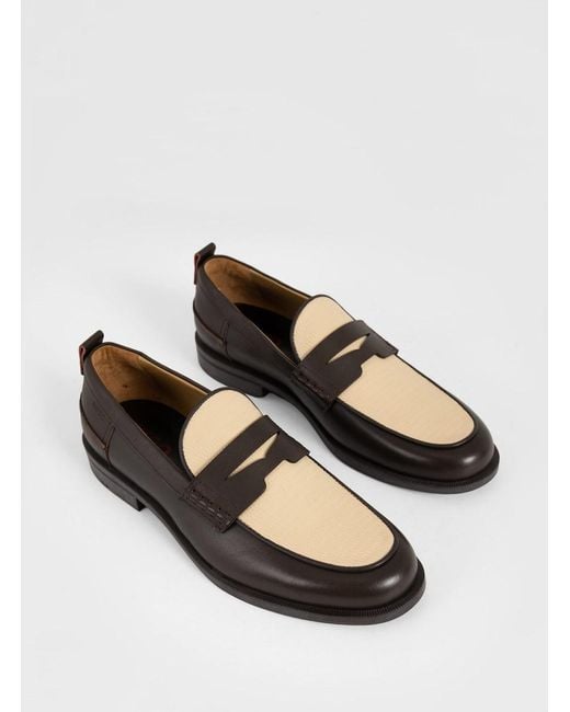 Boss Brown Round-Toe Loafers for men