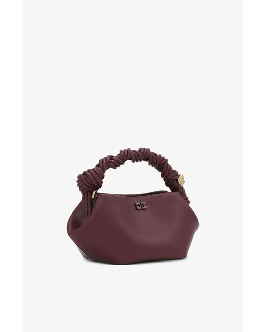 Ganni Purple Bou Mini Braided Handbag