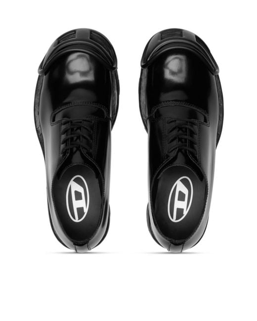 DIESEL Black D-Hammer Lace-Up Derby Shoes for men