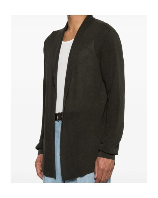 Roberto Collina Black Long-Sleeved Cardigan for men