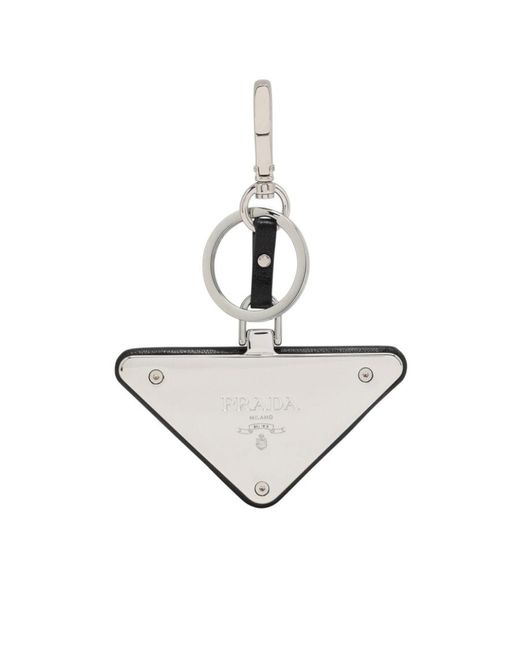 Prada Black Logo Key Chain