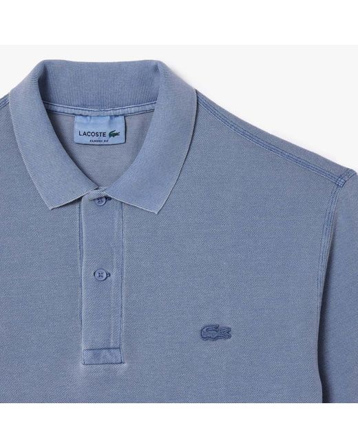 Lacoste Blue Classic-Fit Natural Dye Polo Shirt for men