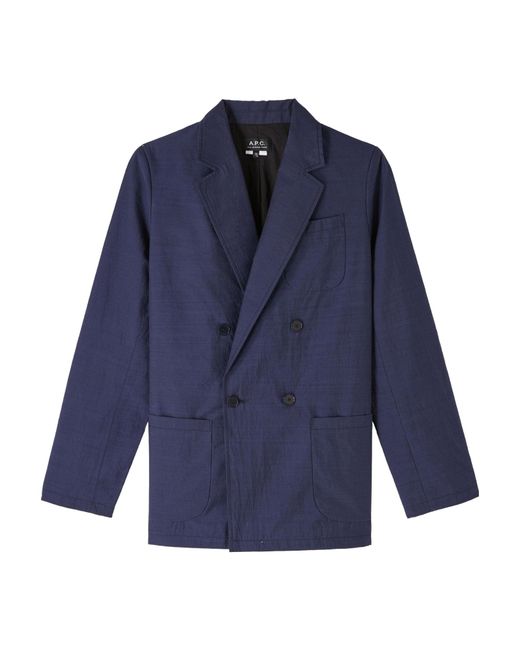 A.P.C. Blue Long-Sleeved Suit Coat