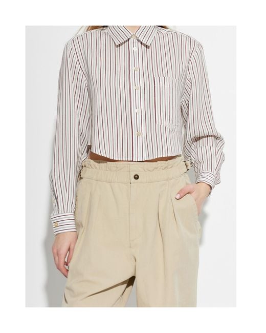 Isabel Marant White Fleora Striped Shirt