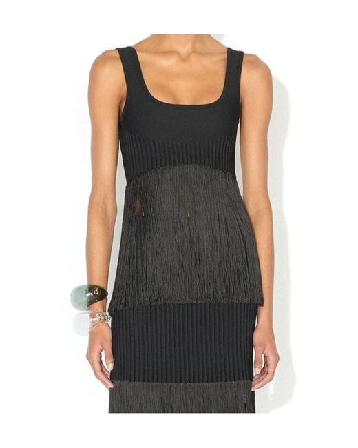 Alaïa Black Fringed Tank Top