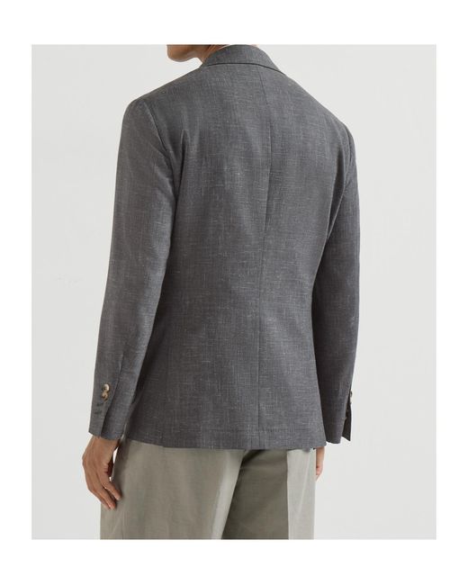 Brunello Cucinelli Gray Deconstructed Jacket for men