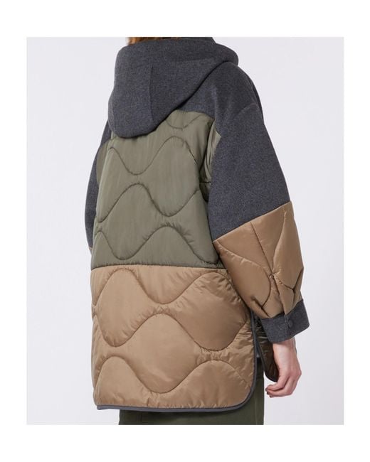 Weekend by Maxmara Gray Ossola Hooded Quilted Coat
