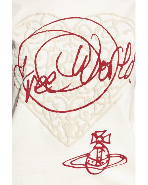 Vivienne Westwood White Free World-Heart Peru T-Shirt