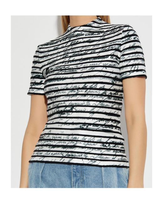 Balmain White Striped Love Letter Top
