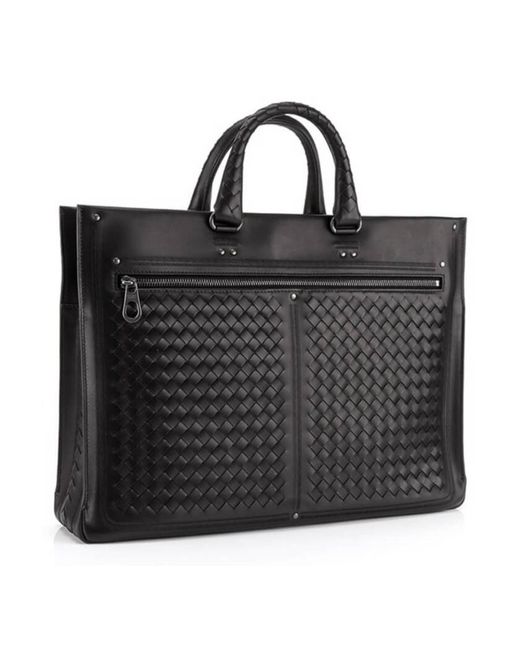 Bottega Veneta Black Weaving A Portable Briefcase for men