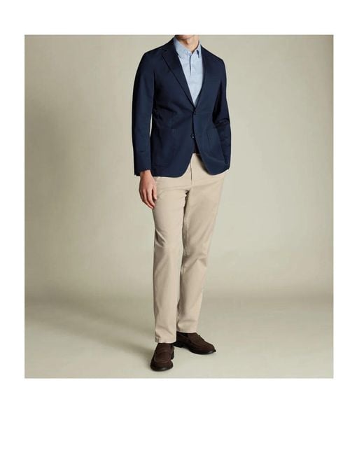 Boss Blue Single-Breasted Suit Jacket for men