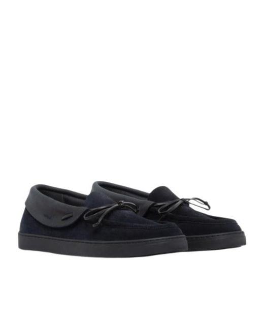 Giorgio Armani Black Bow Detailed Slip-On Loafers for men
