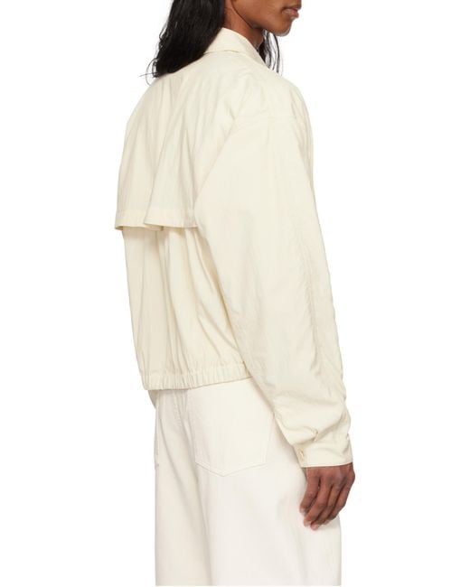 Lemaire White Zip-Up Jacket for men