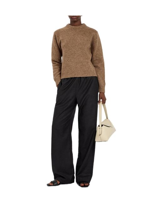 Rohe Black Relaxed Straight-Leg Wool Trousers