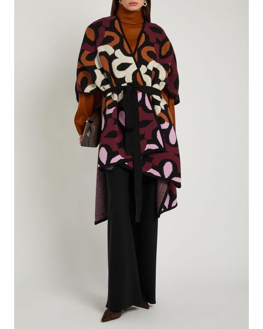 LaDoubleJ Red Maiolika Patterned Wool Robe
