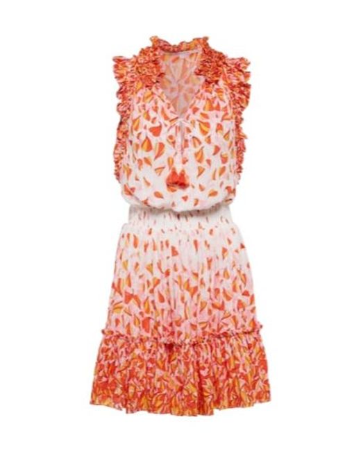 Poupette Red Triny Printed Minidress