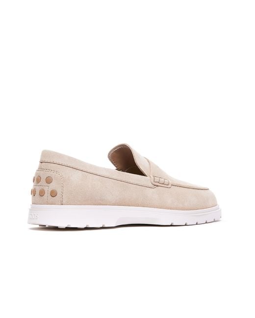 Tod's White Logo Engraved Loafers for men