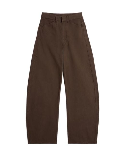 Lemaire Brown High Waist Logo Patch Jeans