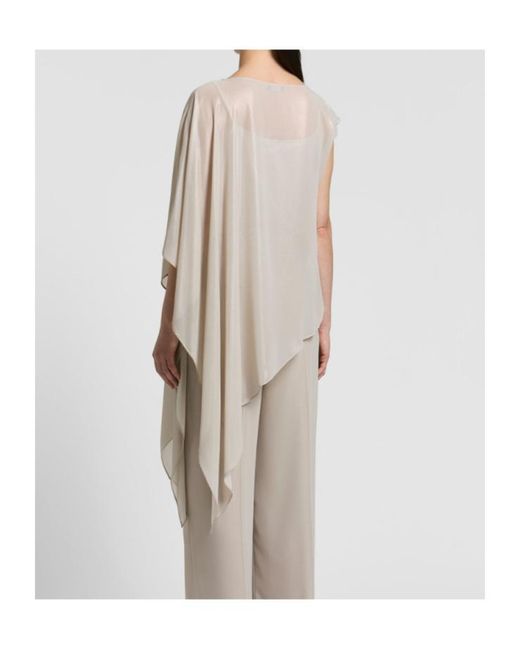 Peserico Natural Asymmetric Crewneck Blouse