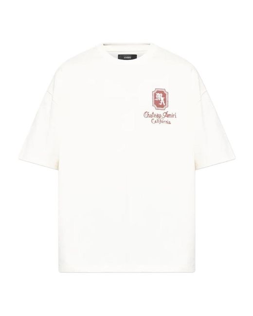 Amiri White Logo-Printed Crewneck T-Shirt for men