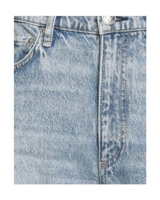 Rag & Bone Blue Plain Colour Wide-Leg Jeans