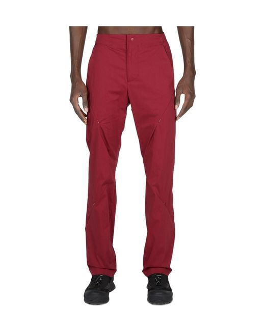 Post Archive Faction PAF Red Pleated Zipper Casual Pants for men