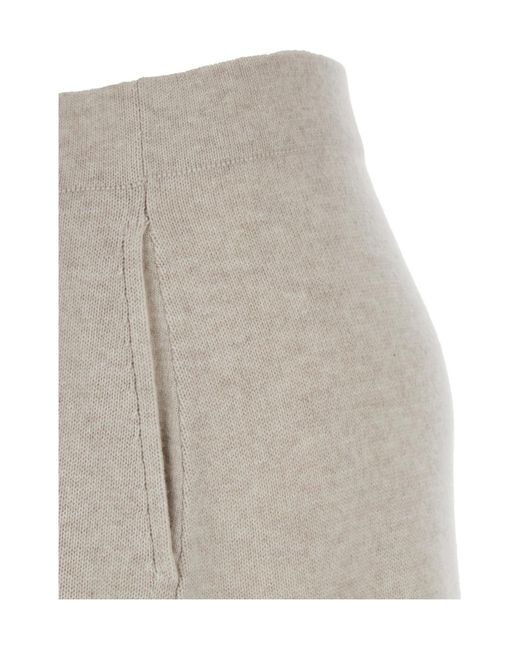 Brunello Cucinelli Gray Mid-Rise A-Line Skirt