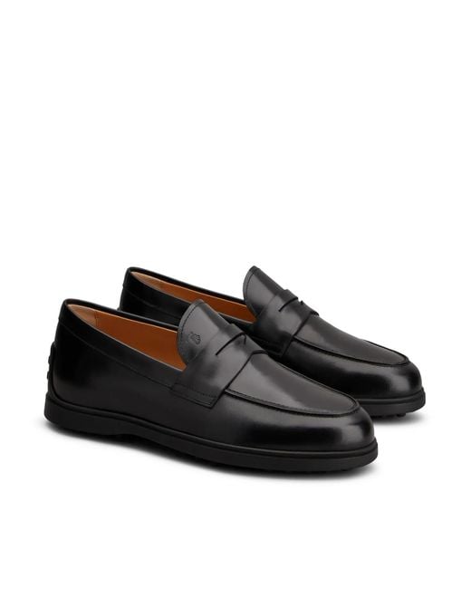 Tod's Black Penny-Slot Slip-On Loafers for men